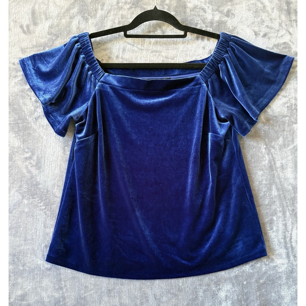 White House Black Market Blouse Women S Velvet Blue Whimsigoth Soft Gothic Fairy